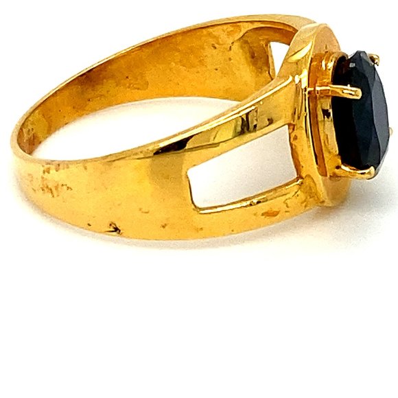 Blue Sapphire 1.67ct Solid 21K Gold Ring - Picture 4 of 7